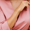 Lock & Heart Pink Enamel Charm Bracelet Diamond Cut Cable and Ball Bead Chain, 7+1"Ext. - 3 of 4