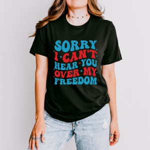 Simply Sage Market Sorry I Can't Hear You Over My Freedom Short Sleeve Tee - 1 of 4