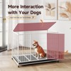 XBRIGH 42/38 Inch Dog Crates for Meidum Small Dogs Folding Metal Wire Cages Dog Kennels Pet Cage with Double-Door, Removable Tray White - 2 of 4