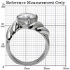Slickblue Women’s 9mm Clear CZ Solitaire Engagement Ring - Polished Stainless Steel, Round, No Plating, Size 5-10 - 2 of 4
