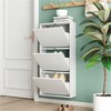SKRAN Shoe Storage Cabinet with 3 Flip Drawers, Freestanding Shoe Cabinet Organizer with Metal Frame for Entryway, Hallway, Foyer - 2 of 4
