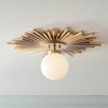 Possini Euro Design Hazel Modern Ceiling Light Semi Flush Mount Fixture 24" Wide Warm Brass White Globe Shade for Bedroom Kitchen Living Room Hallway - 2 of 4