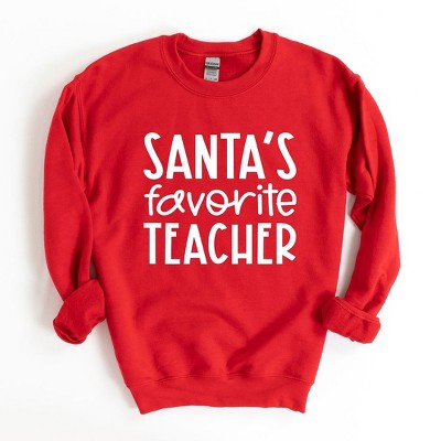 Simply Sage Market Women's Graphic Sweatshirt Santa's Favorite Teacher