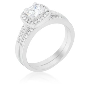 Slickblue Round Cut Halo Engagement Ring in Clear Cubic Zirconia, Infinity Design, Sizes 5-10 - 1 of 4