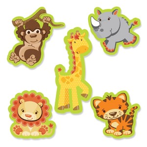 Big Dot of Happiness Funfari - Fun Safari Jungle - DIY Shaped Baby Shower or Birthday Party Cut-Outs - 24 Count - 1 of 4