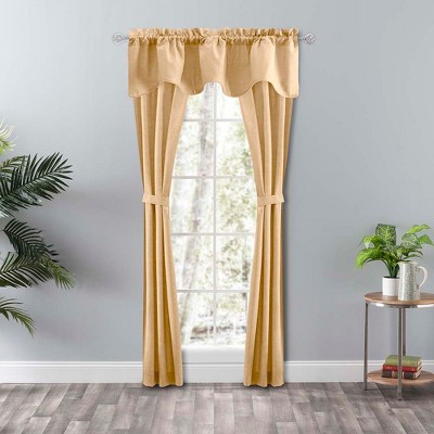 Butter Yellow Poly Cotton Scallop Valance with Rod Pocket
