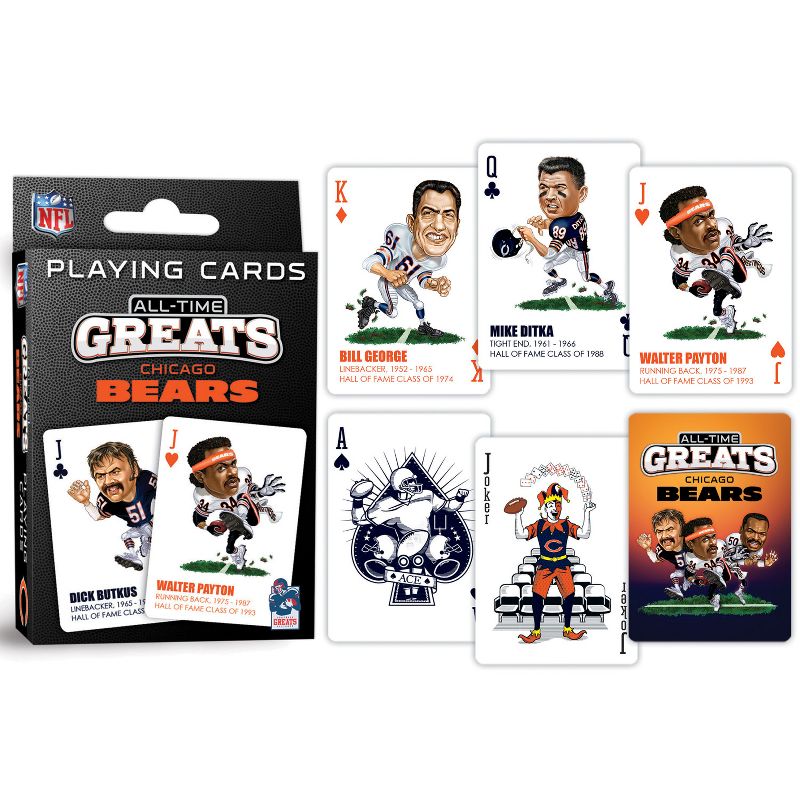 MasterPieces Officially Licensed NFL Chicago Bears All-Time Greats Playing Cards - 54 Card Deck, 4 of 6