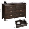 Karl Home 6-Drawer Brown MDF (Medium-Density Fiberboard) 47.24in. W Chest of Drawer - 3 of 4