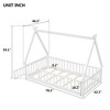CAVINAS Kids Toddler Bed with Guardrails,Floor Bed with Tent-shaped Design,Twin/Full Size Montessori Bed for Bedroom,White/Brown/Gray/Off-White - 3 of 4