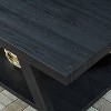 VYNXARIA Contemporary Replicated Wood Shelf Coffee Table in Black Finish - 4 of 4