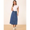 Allegra K Women's Casual High Waist A Line Jean Skirt - 4 of 4