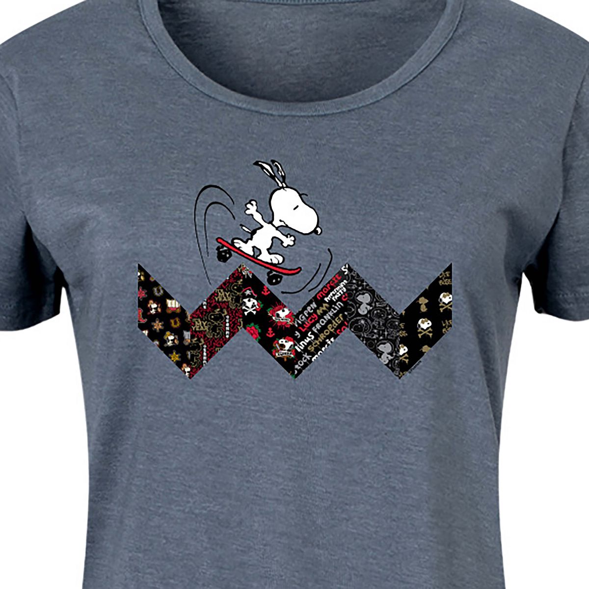 Women's - Peanuts - Snoopy Skating Pattern Graphic T-shirt Dress - thumbnail 2