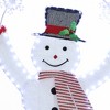 LuxenHome 5Ft Pre-Lit Snowman with Snowflake Arch Holiday Decoration White, Red, Black, Green - 4 of 4