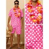 Lars Amadeus Men's Summer Polka Dots Hawaiian Short Sleeves Set 2 Pcs - 4 of 4