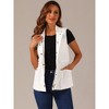Allegra K Women's Solid Zip Up Sleeveless Utility Anorak Outwear Cargo Vest - 2 of 4