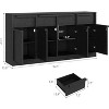 TackView Sideboard Buffet Cabinet with Drawers & Doors, Large Coffee Cabinet with Storage, Modern Storage Buffet Table for Home - 3 of 4