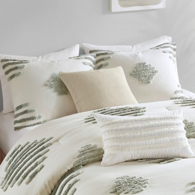 Ivory King Cotton Blend Chenille Comforter Set