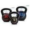 Costway 3-Piece Kettlebell Weights Set, Weight Available 5,10,15 lbs, HDPE Kettlebell for Strength and Conditioning - 3 of 4