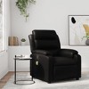 vidaXL Black Faux Leather Massage Recliner Chair - Manual Reclining Lounge Armchair With Vibration Massage, Side Pocket, And Sturdy Frame - 2 of 4