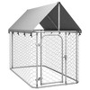 Dog Kennel Silver Galvanized steel, Polyethylene vidaXL - 2 of 4