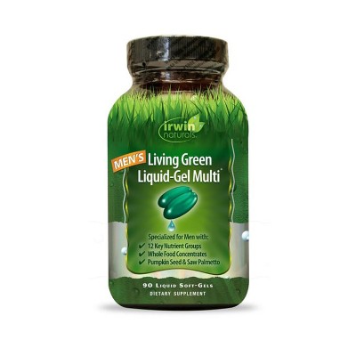 Irwin Naturals Men's Living Green liquid-Gel Multi 90 Softgels.