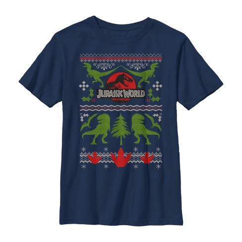 Boy's Jurassic World Ugly Christmas Print T-Shirt - image 1 of 4