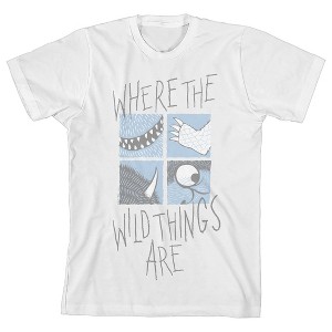 Where The Wild Things Are Monster Parts Grid Boy's White Crew Neck Short Sleeve T-shirt - 1 of 3