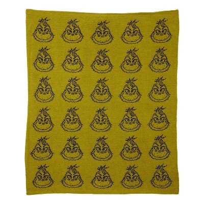 Image of Grinch Knit Throw Blanket