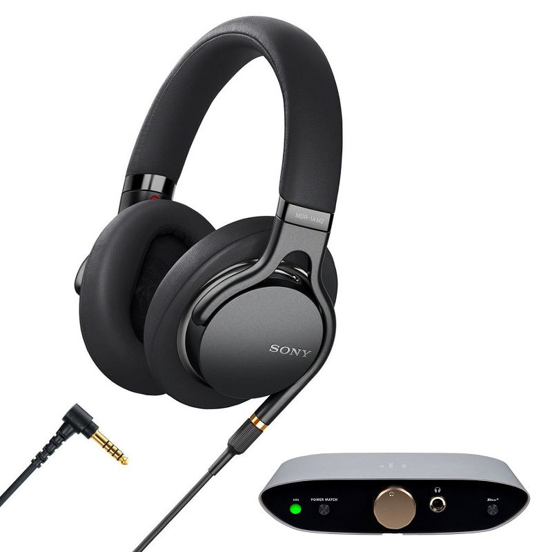 Sony MDR1AM2B Wired High-Resolution Audio Over-Ear Headphone with iFi Audio ZEN Air DAC Hi-res Desktop USB DAC and Headphone Amp, 1 of 16
