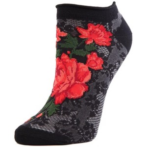 Memoi Love and Lace Low-Cut Floral Socks - 1 of 2
