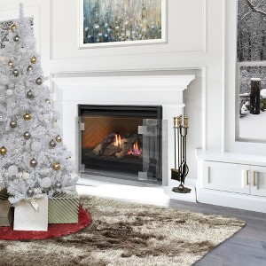 Barton 47.75" x 30" Fireplace Screen 3-Panel Tempered Glass Fence Guard, Clear - 1 of 2