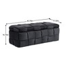 CAVINAS Velvet Fabric Storage Ottoman Bench with Safety Hinge,Upholstered Storage Ottoman,Storage Bench for Living Room,Bedroom - 3 of 4