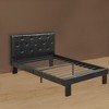 Royal Hampton Faux Leather Upholstered Twin size Bed With tufted Headboard Black - 2 of 4