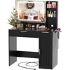 Aheaplus Vanity Desk with Mirror and Lights, Wooden Dressing Table with Storage - 3 of 4