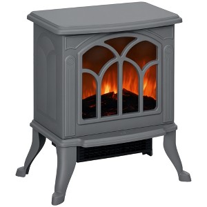 HOMCOM Freestanding Electric Fireplace, Space Heater with Realistic Flame Effect and Overheat Protection, 750W/1500W - 1 of 4