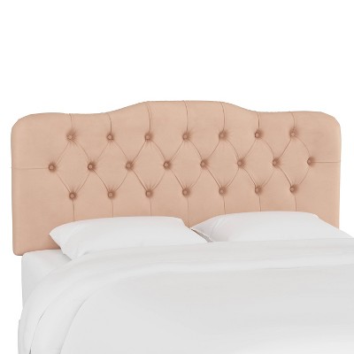 California King Tufted Headboard Velvet Soft Pink - Skyline Furniture