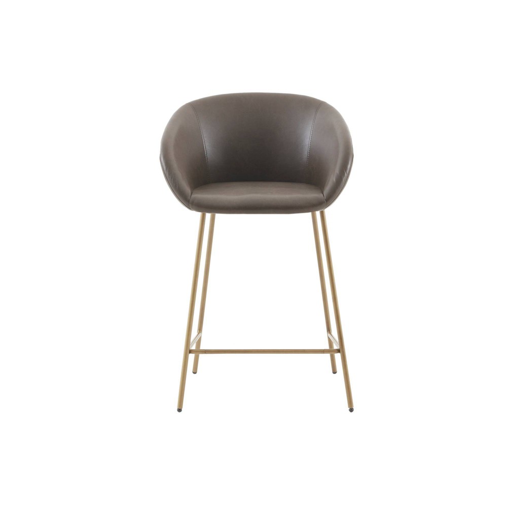 Photos - Chair Faustina Counter Height Barstool Brown/Gold
