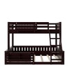 Bellemave Twin XL over Queen Bunk Bed with Ladder and Guardrails, Pegboard and bookshelf, Espresso - 4 of 4