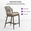 PURPLE LEAF Patio Sunbrella Bar Stools Set of 2 Handwoven Wicker Bar Height Stool Modern Aluminum Outdoor Wicker Barstools with Back and Cushion - 4 of 4