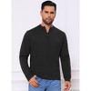 INSPIRE CHIC Men's Long Sleeve Quarter Zip Mock Neck Knitted Polo Sweater - 4 of 4