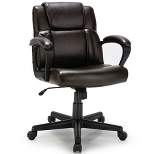 Costway Executive Leather Office Chair Adjustable Computer Desk Chair w/ Armrest