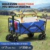 MaseiKar Heavy Duty 350 Lbs Capacity Collapsible Wagon, Outdoor Folding Camping Wagons, Grocery Portable Utility Cart, Adjustable Rolling Carts - 3 of 4