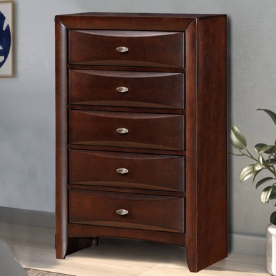 Espresso Solid Wood Chest with Dovetail Drawers