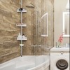 Costway 4-Tier Tension Corner Shower Caddy Aluminum Pole Adjustable Bathroom Shelves - 2 of 4