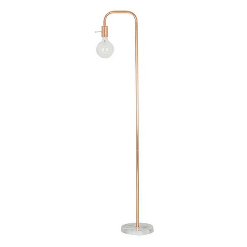 Decorative Edison Bulb Floor Lamp Rose Gold Cresswell Lighting