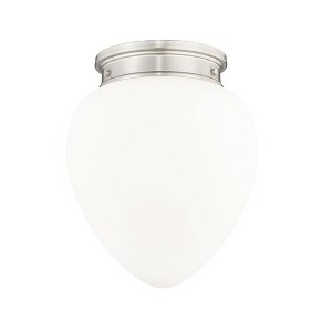 Gideon 1-Light Flush Mount Ceiling Light - Vintage Schoolhouse Glass, Dimmable, Damp Rated - 1 of 4