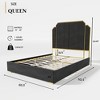 Queen Size Platform Bed with Upholstered Headboard for Bedroom - 2 of 4