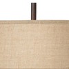 Franklin Iron Works Tremont Modern Mid Century Table Lamps 31 1/2" Tall Set of 2 Rich Bronze Iron Burlap Fabric Drum Shade for Bedroom Living Room - 3 of 4