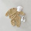 MyKids-Usa Baby Solid Color Long Sleeve Simple Style Hoodie Sets - 4 of 4