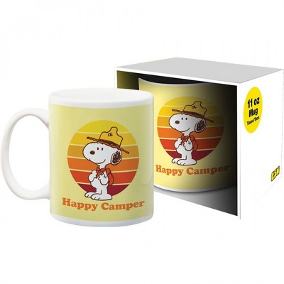 Adult Peanuts Beagle Scouts Happy Camper Retro Gradient 11oz Ceramic Mug